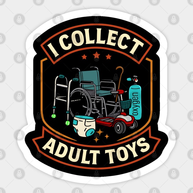 Older Person Grandpa I Collect Adult Toys Funny Senior Sticker by belownormal